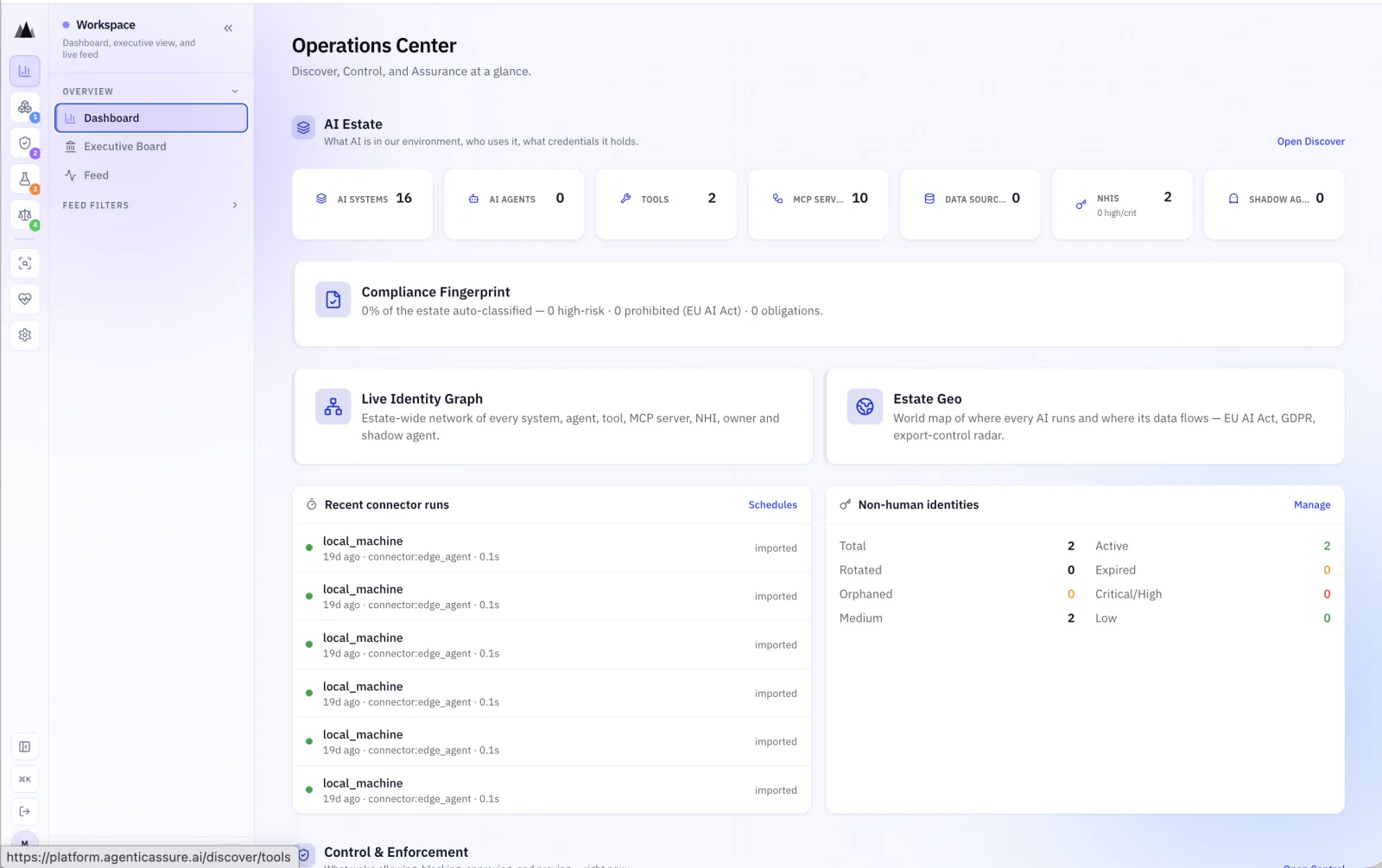 AgenticAssure Control Center