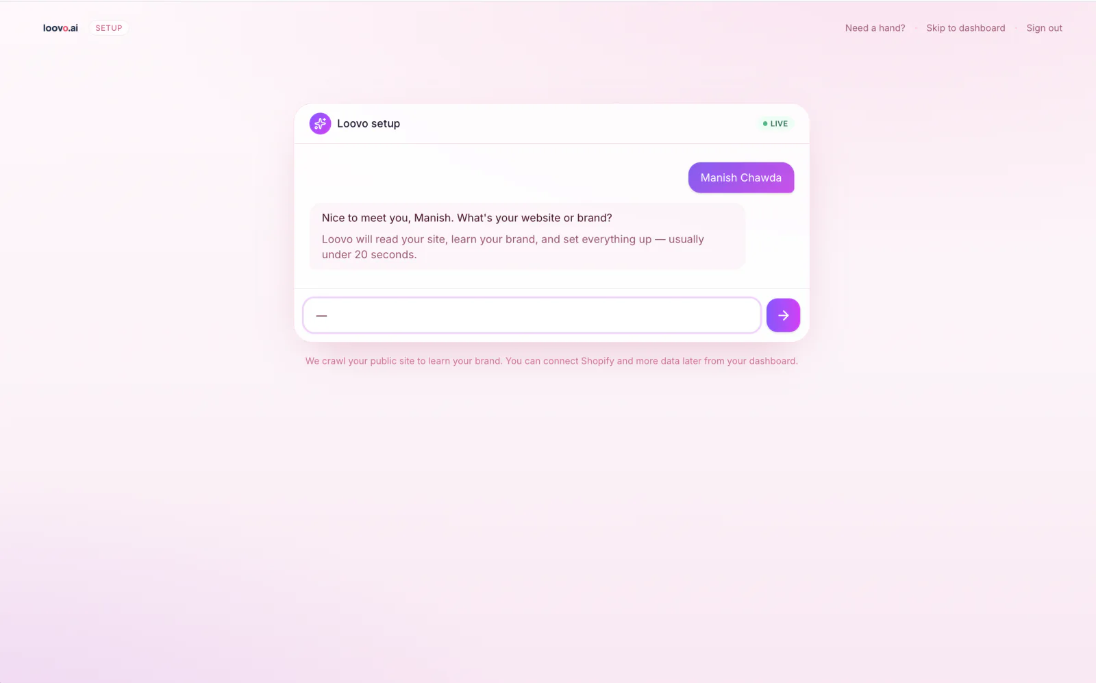 Loovo Data completeness dashboard