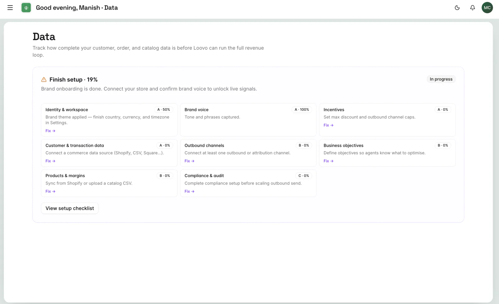 Loovo conversational setup