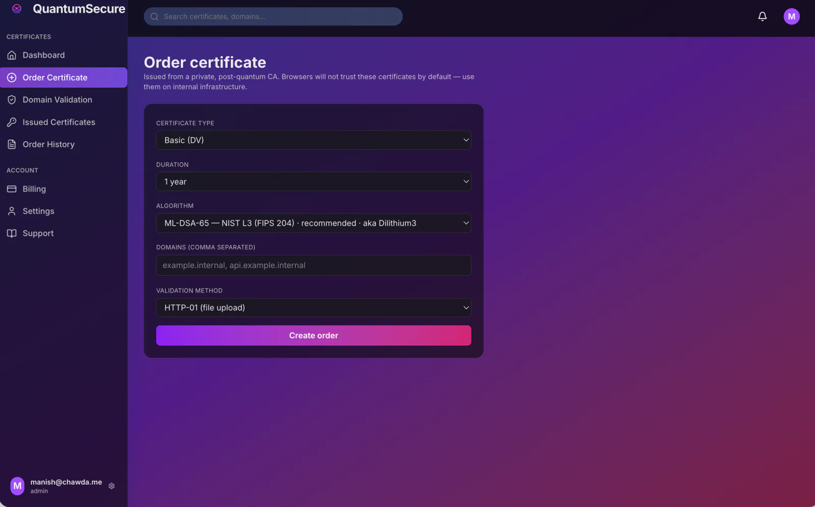 QuantumSecure platform overview